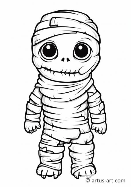 Pagina da colorare di Mummia per Halloween